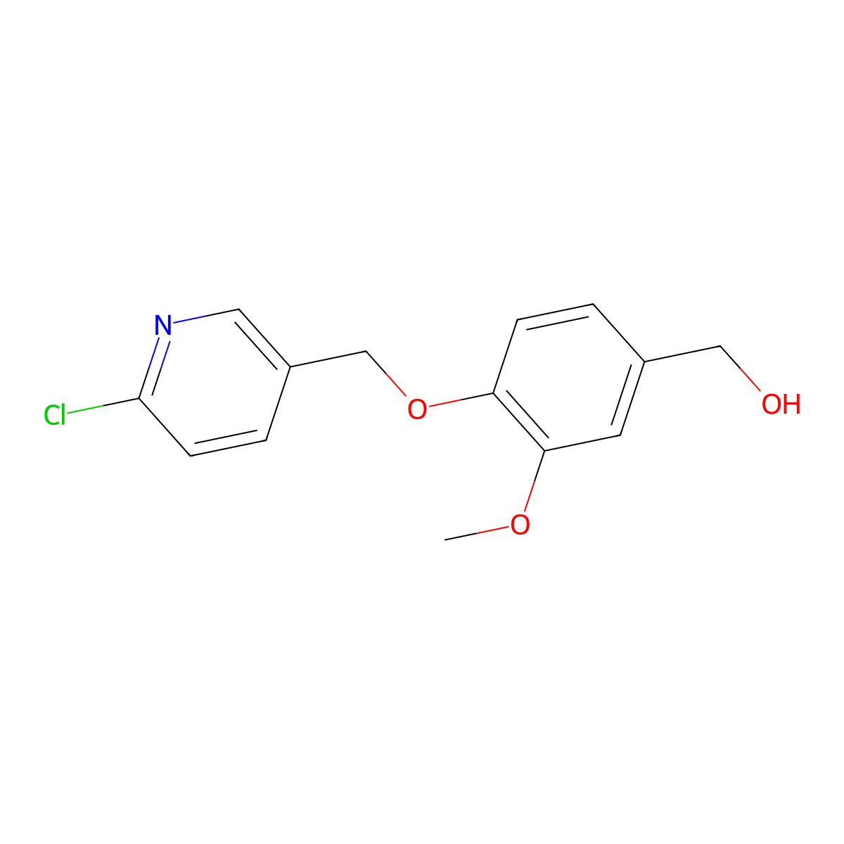 Benzenemethanol, 4-[(6-chloro-3-pyridinyl)methoxy]-3-methoxy- molecular structure, CAS 775294-92-3