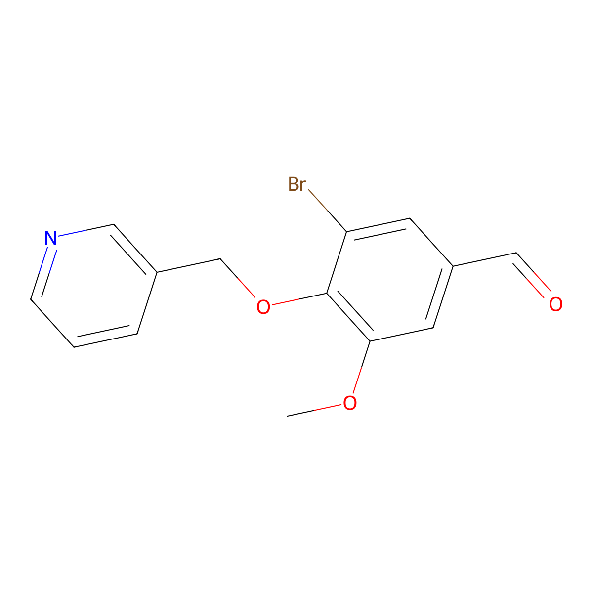 3-Bromo-5-methoxy-4-(pyridin-3-ylmethoxy)benzaldehyde molecular structure, CAS 775294-96-7