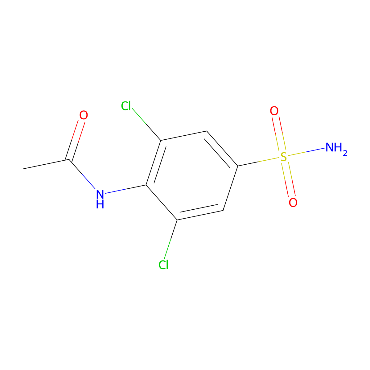 N-(2,6-dichloro-4-sulfamoylphenyl)acetamide molecular structure, CAS 775296-09-8