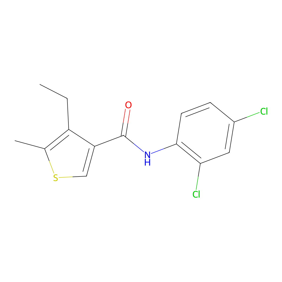 N-(2,4-dichlorophenyl)-4-ethyl-5-methylthiophene-3-carboxamide molecular structure, CAS 775299-17-7