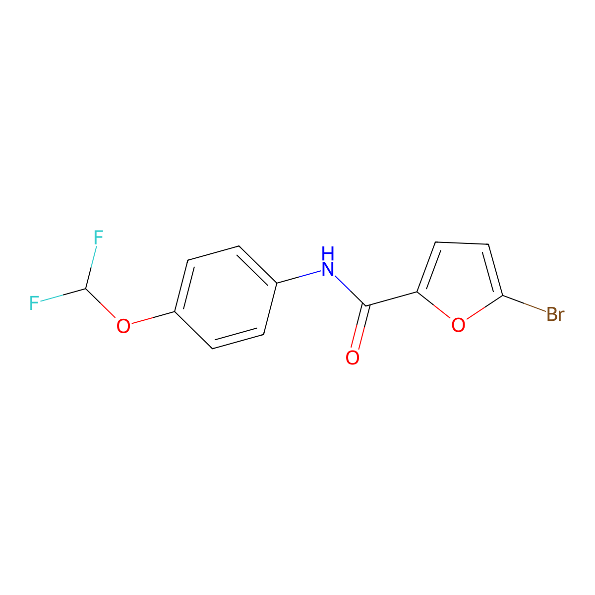 5-bromo-N-[4-(difluoromethoxy)phenyl]furan-2-carboxamide molecular structure, CAS 775299-53-1