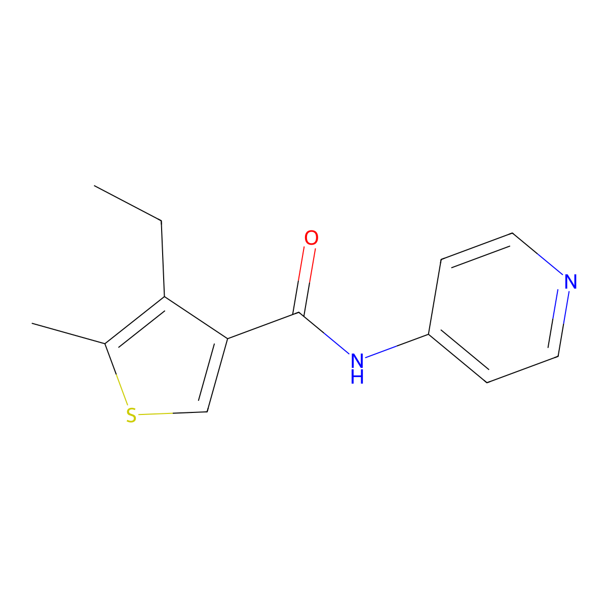 4-ethyl-5-methyl-N-4-pyridinyl-3-thiophenecarboxamide molecular structure, CAS 775299-71-3