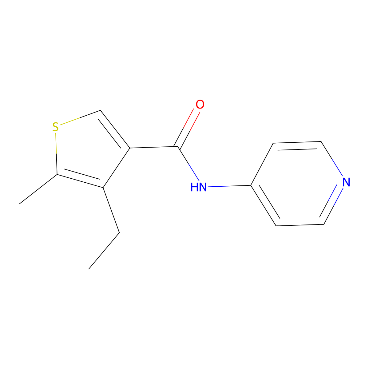 4-ethyl-5-methyl-N-4-pyridinyl-3-thiophenecarboxamide molecular structure, CAS 775299-71-3