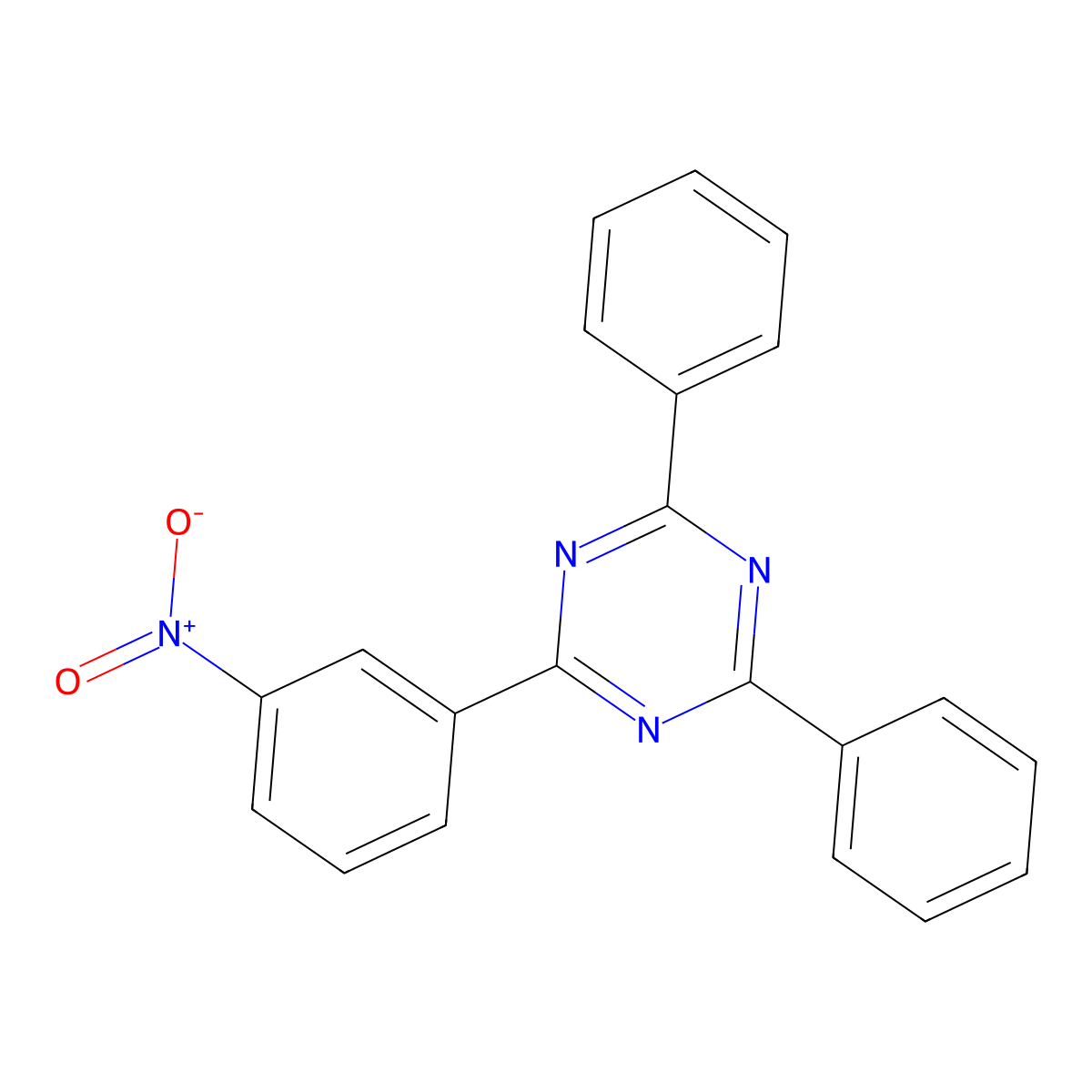2-(3-Nitrophenyl)-4,6-diphenyl-1,3,5-triazine molecular structure, CAS 7753-05-1