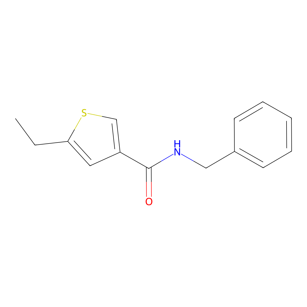 N-benzyl-5-ethylthiophene-3-carboxamide molecular structure, CAS 775300-08-8