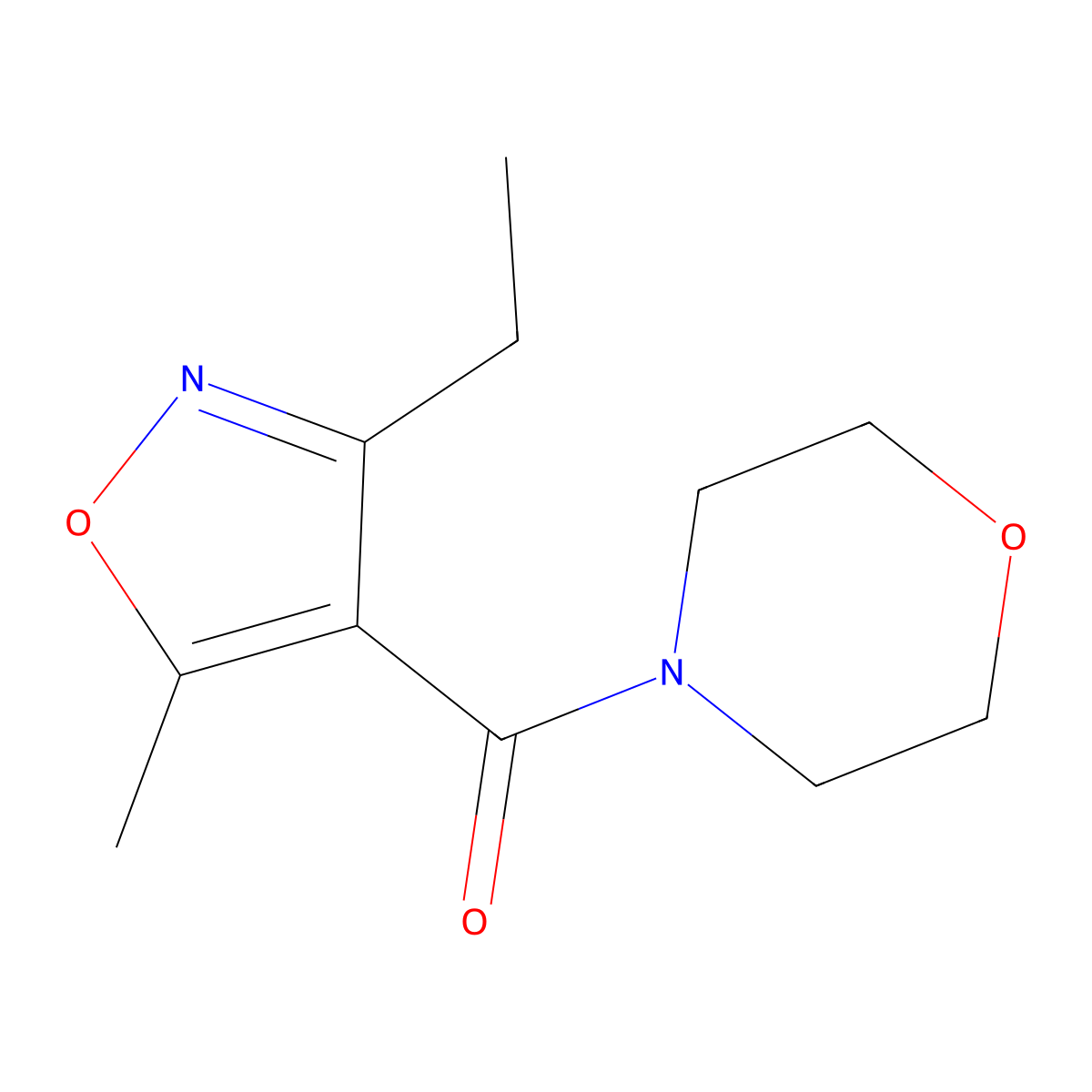 (3-Ethyl-5-methylisoxazol-4-yl)(morpholino)methanone molecular structure, CAS 775300-12-4