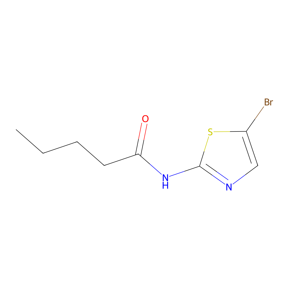 N-(5-bromo-1,3-thiazol-2-yl)pentanamide molecular structure, CAS 775300-21-5