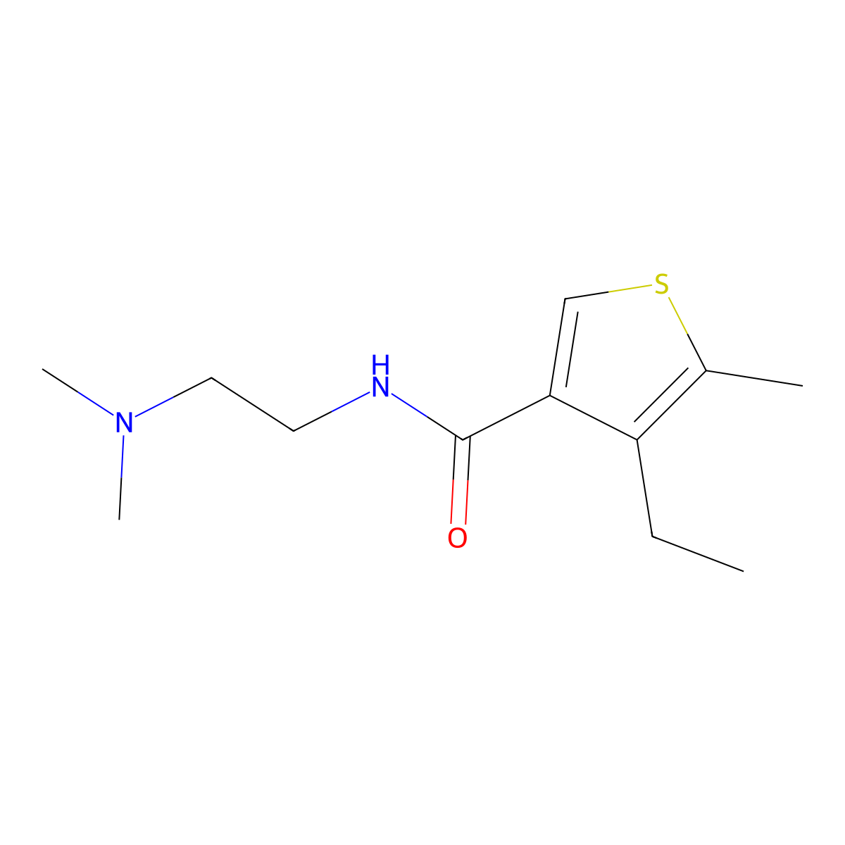 N-[2-(dimethylamino)ethyl]-4-ethyl-5-methylthiophene-3-carboxamide molecular structure, CAS 775300-38-4