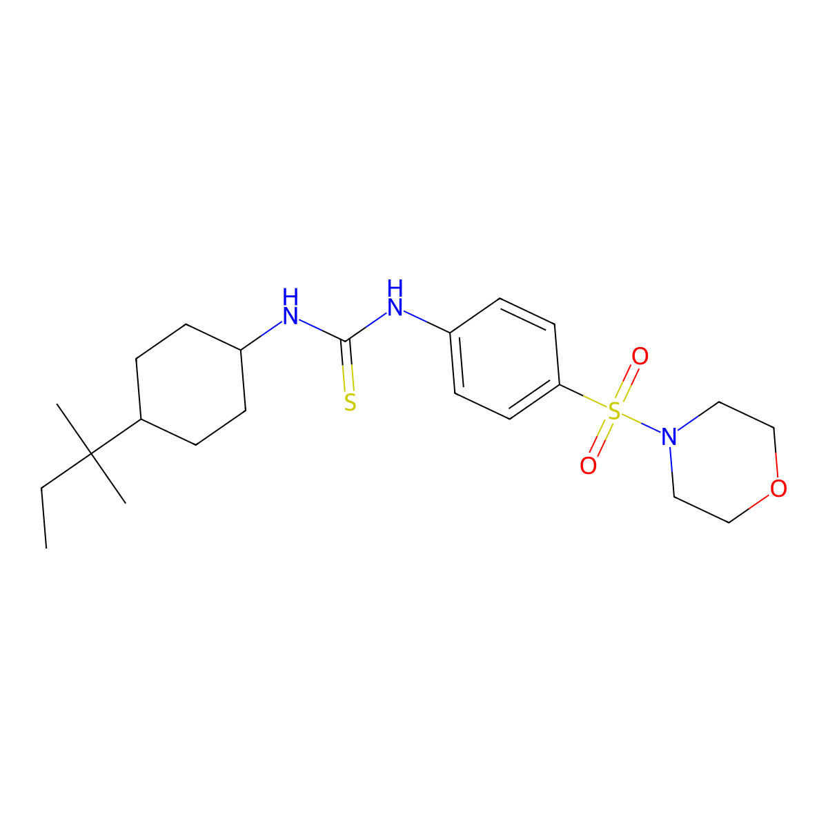 1-[4-(2-Methylbutan-2-yl)cyclohexyl]-3-[4-(morpholin-4-ylsulfonyl)phenyl]thiourea molecular structure, CAS 775300-57-7