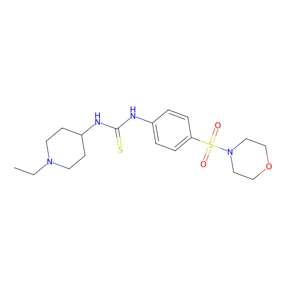 1-(1-Ethylpiperidin-4-yl)-3-[4-(morpholin-4-ylsulfonyl)phenyl]thiourea molecular structure, CAS 775300-64-6