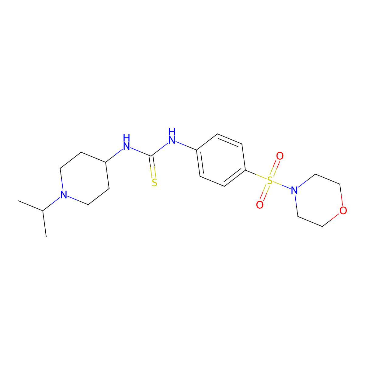 1-[4-(Morpholin-4-ylsulfonyl)phenyl]-3-[1-(propan-2-yl)piperidin-4-yl]thiourea molecular structure, CAS 775300-75-9