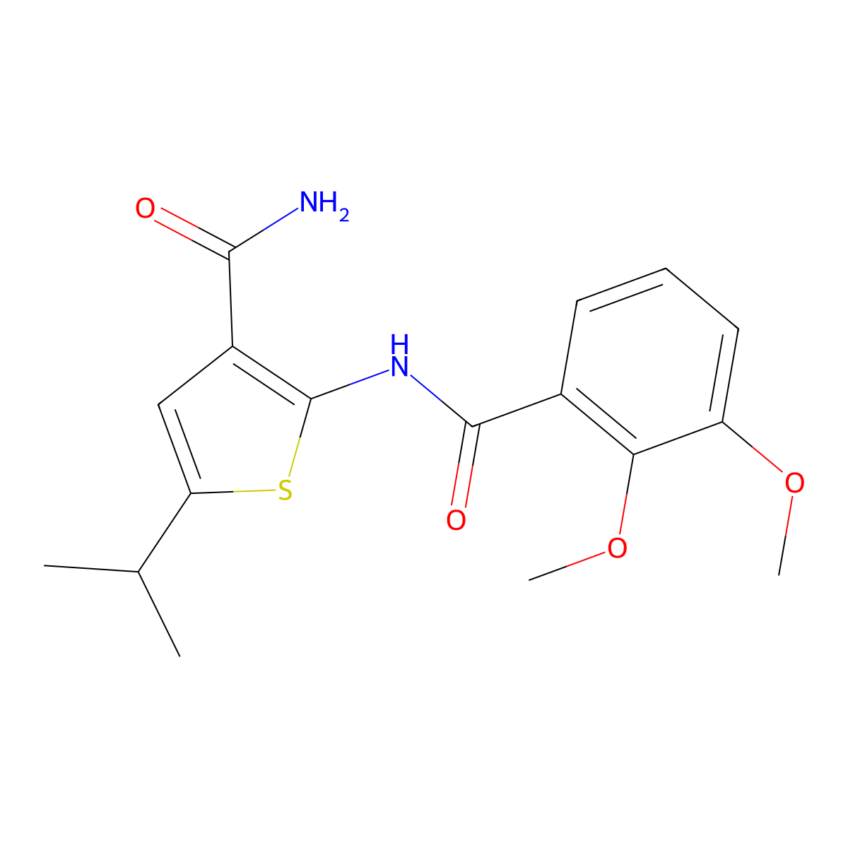 2-[[(2,3-Dimethoxyphenyl)-oxomethyl]amino]-5-propan-2-yl-3-thiophenecarboxamide molecular structure, CAS 775301-33-2