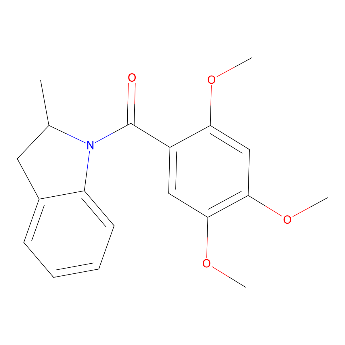 (2-Methyl-2,3-dihydroindol-1-yl)-(2,4,5-trimethoxyphenyl)methanone molecular structure, CAS 775301-40-1