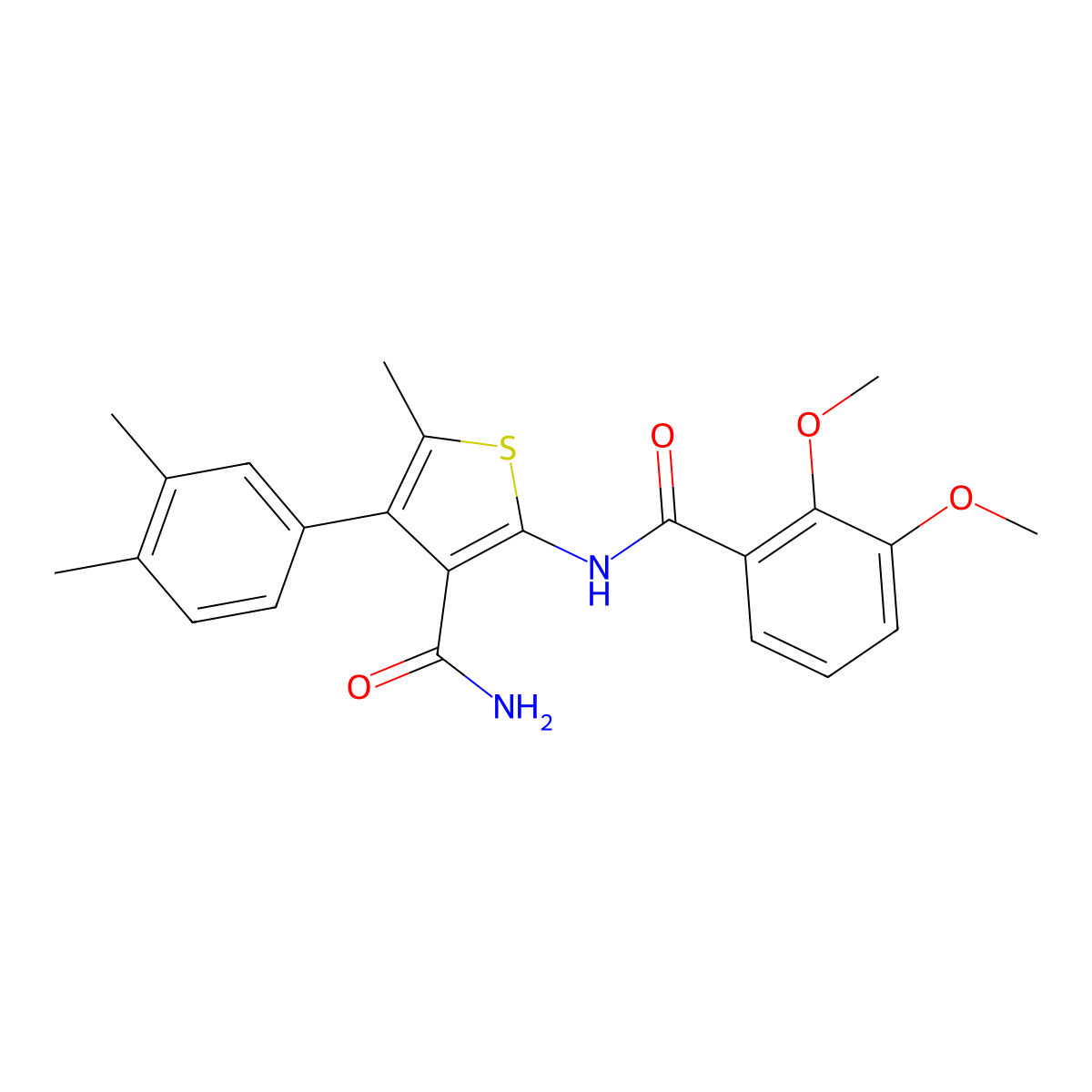 2-[(2,3-Dimethoxybenzoyl)amino]-4-(3,4-dimethylphenyl)-5-methylthiophene-3-carboxamide molecular structure, CAS 775301-41-2