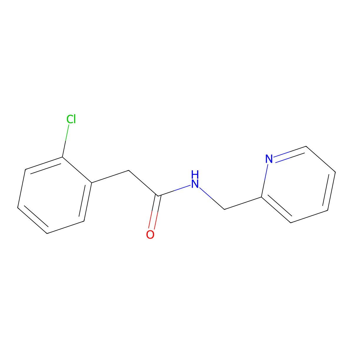 2-(2-chlorophenyl)-N-(pyridin-2-ylmethyl)acetamide molecular structure, CAS 775301-57-0