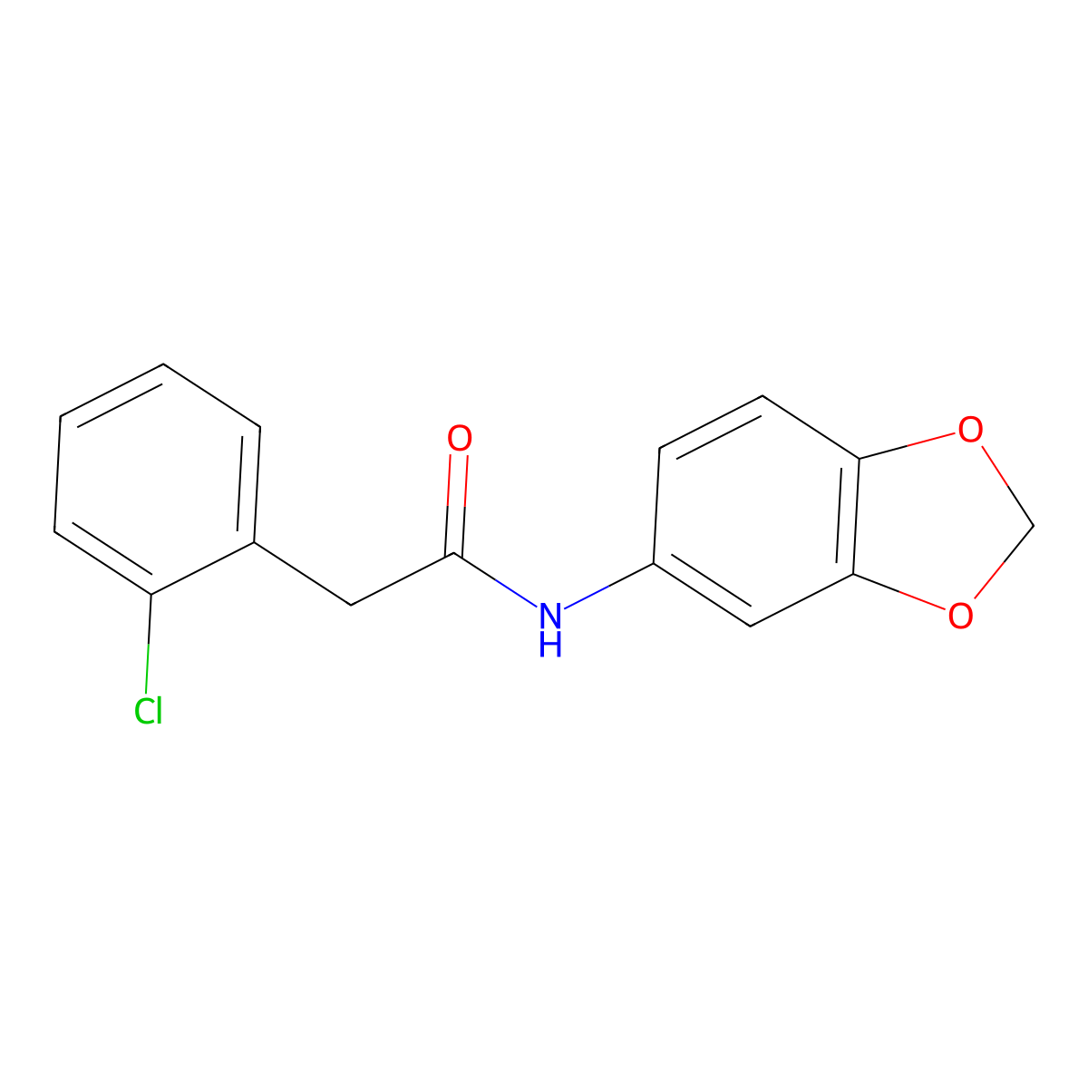N-(1,3-benzodioxol-5-yl)-2-(2-chlorophenyl)acetamide molecular structure, CAS 775301-67-2