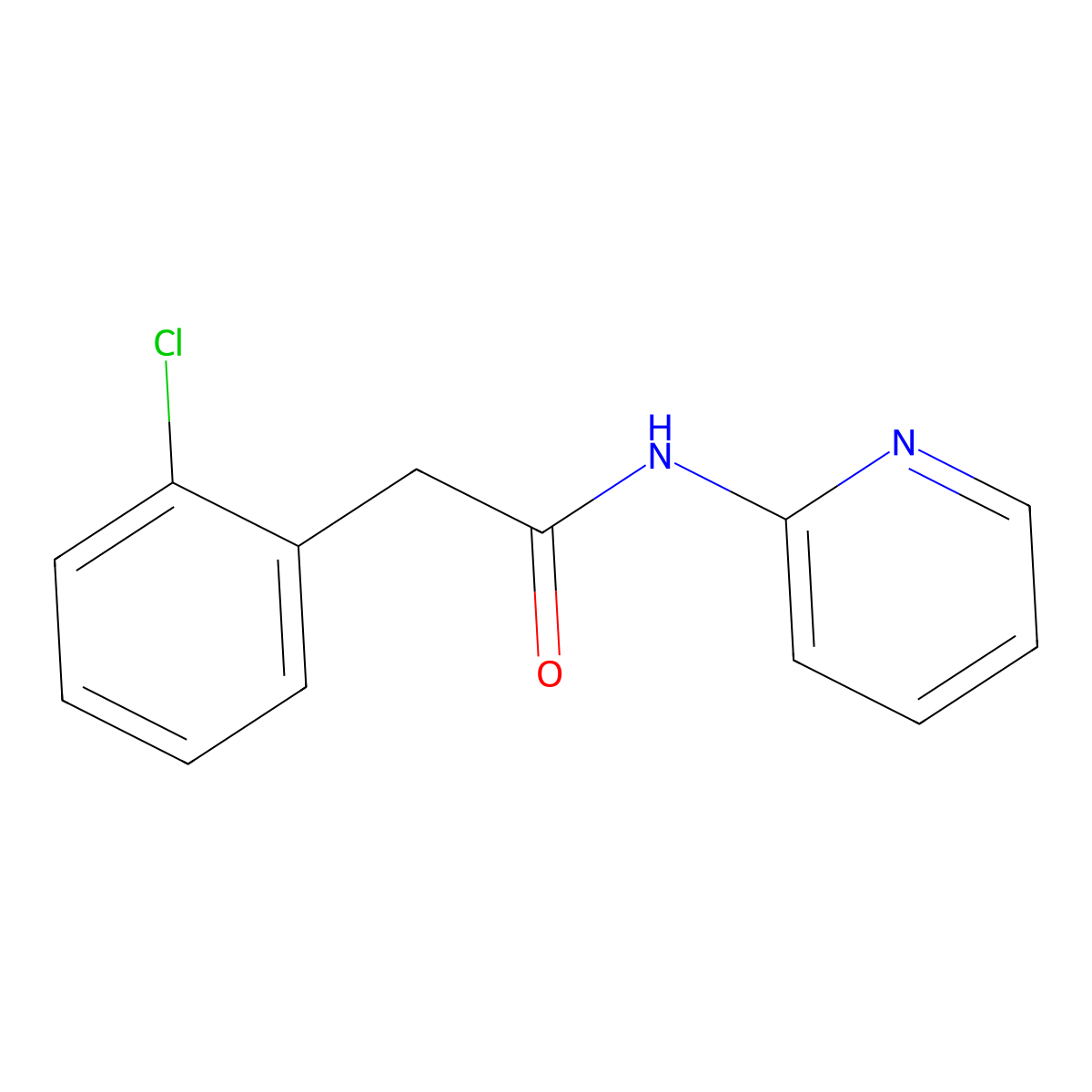 2-(2-chlorophenyl)-N-pyridin-2-ylacetamide molecular structure, CAS 775301-69-4