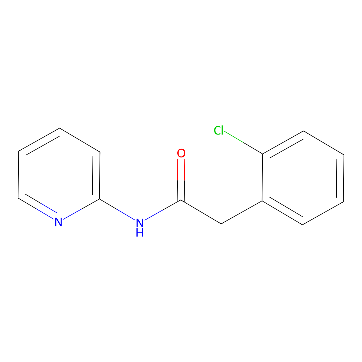 2-(2-chlorophenyl)-N-pyridin-2-ylacetamide molecular structure, CAS 775301-69-4