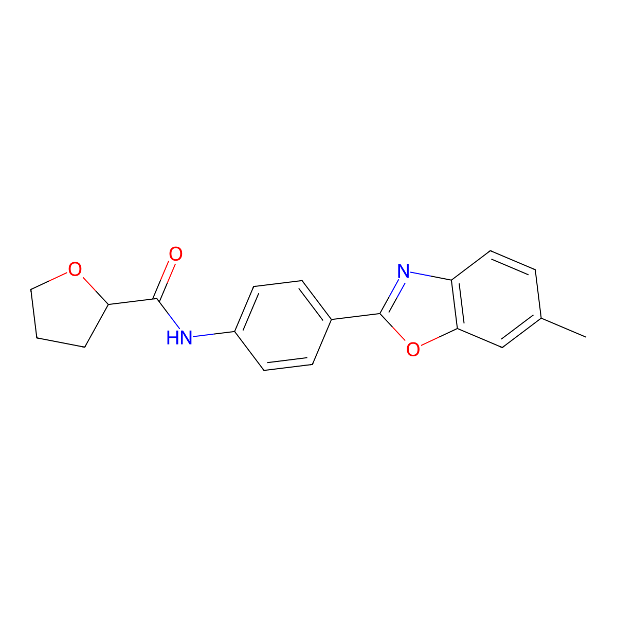 N-[4-(6-methyl-1,3-benzoxazol-2-yl)phenyl]oxolane-2-carboxamide molecular structure, CAS 775302-15-3