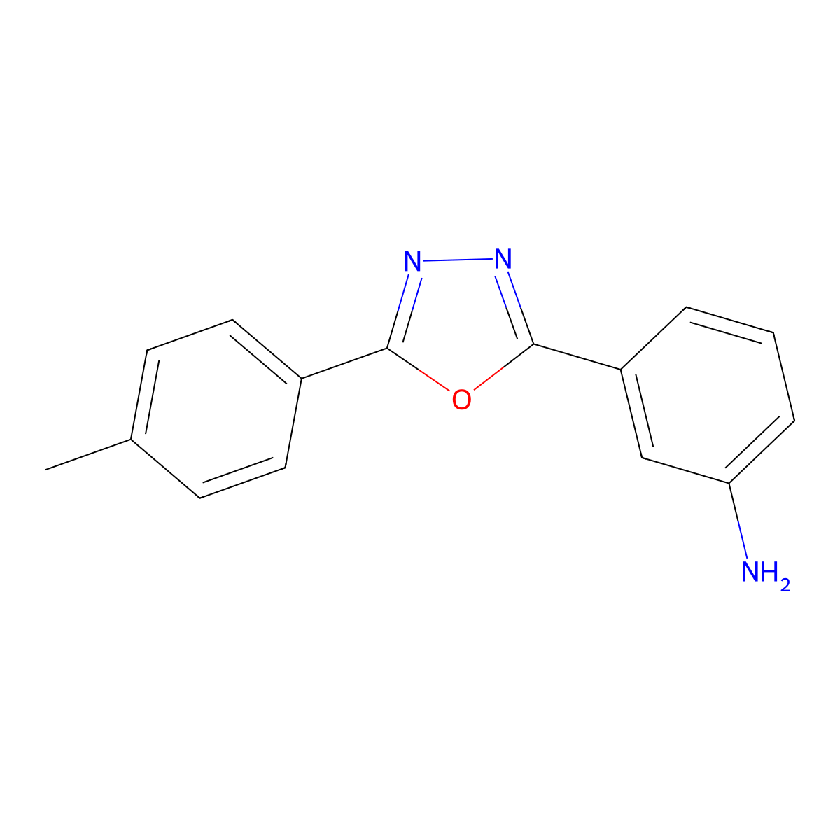 3-[5-(4-Methylphenyl)-1,3,4-oxadiazol-2-yl]aniline molecular structure, CAS 775302-21-1