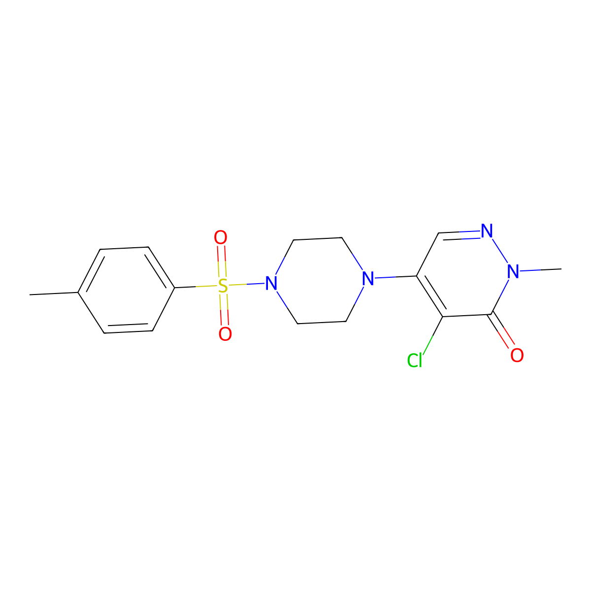 4-Chloro-2-methyl-5-[4-(4-methylphenyl)sulfonylpiperazin-1-yl]pyridazin-3-one molecular structure, CAS 775302-62-0