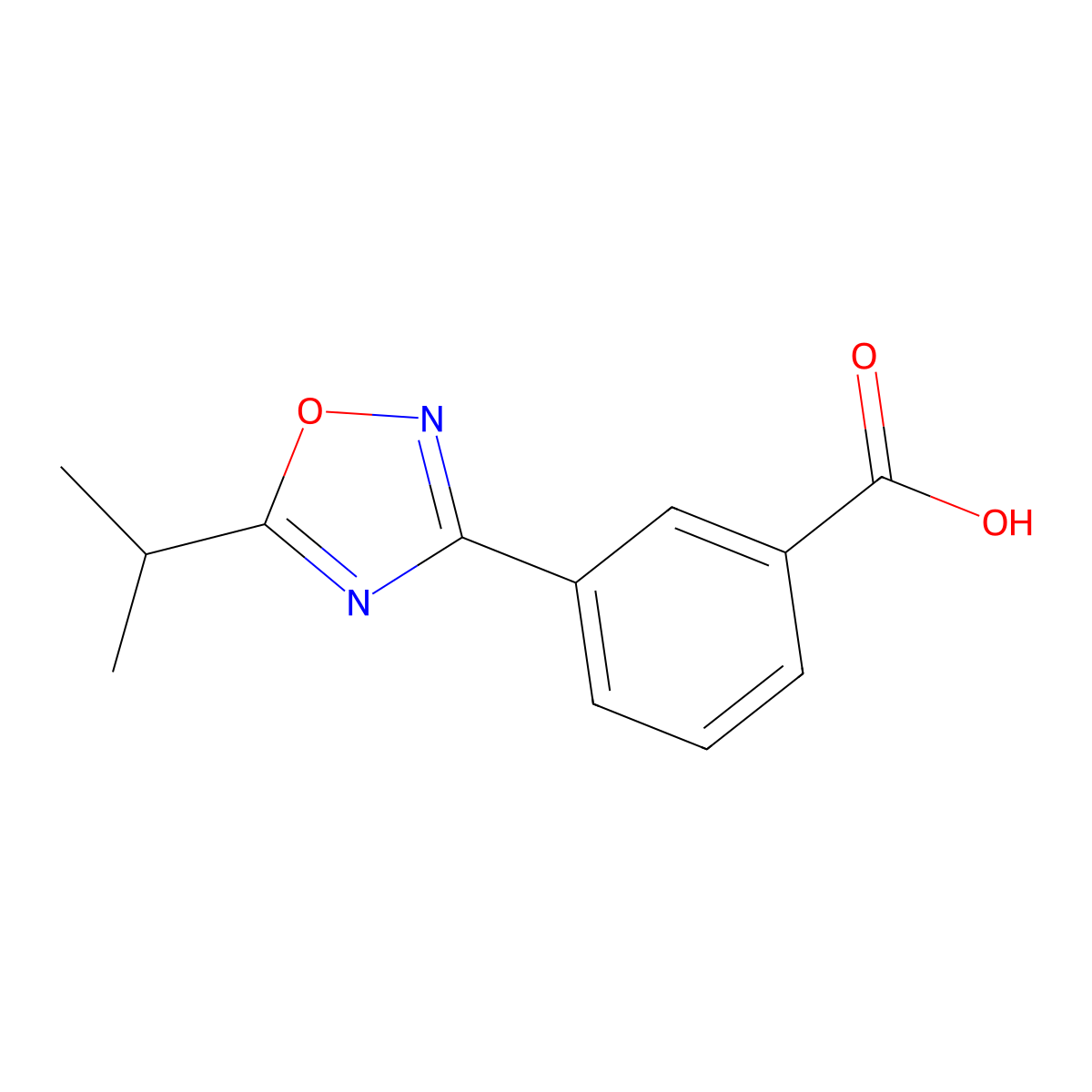 3-(5-Isopropyl-1,2,4-oxadiazol-3-yl)benzoic acid molecular structure, CAS 775303-99-6