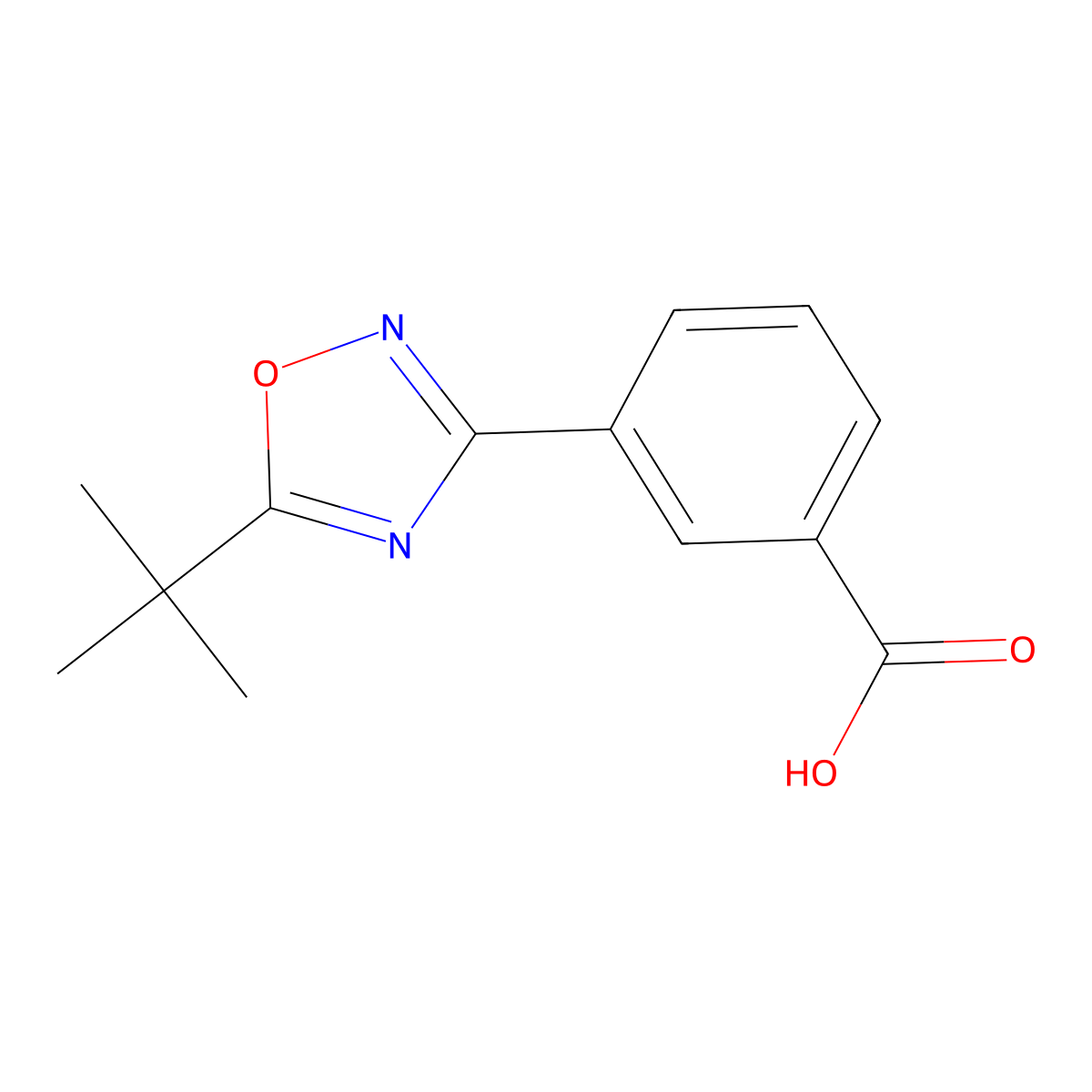 3-(5-Tert-butyl-1,2,4-oxadiazol-3-yl)benzoic acid molecular structure, CAS 775304-06-8