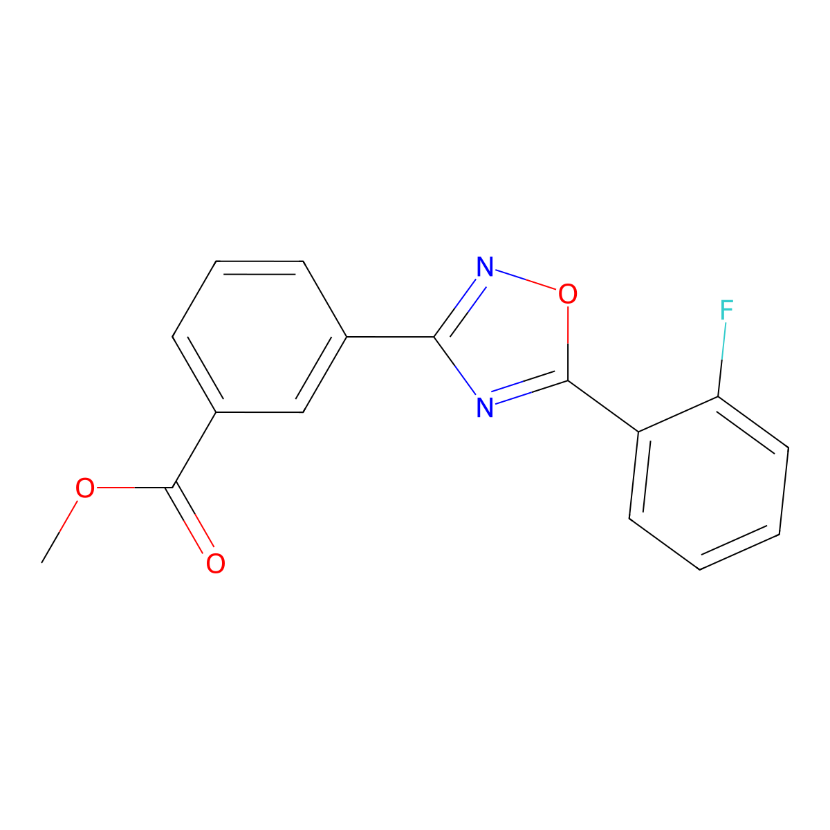 Methyl 3-(5-(2-fluorophenyl)-1,2,4-oxadiazol-3-yl)benzoate molecular structure, CAS 775304-60-4