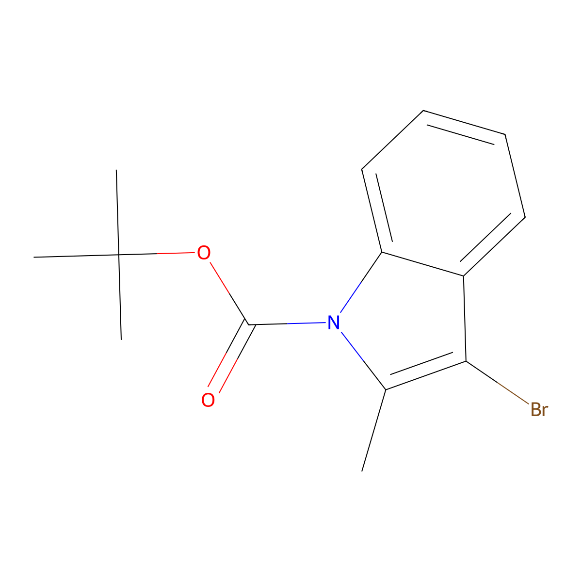 tert-Butyl 3-bromo-2-methyl-1H-indole-1-carboxylate molecular structure, CAS 775305-12-9