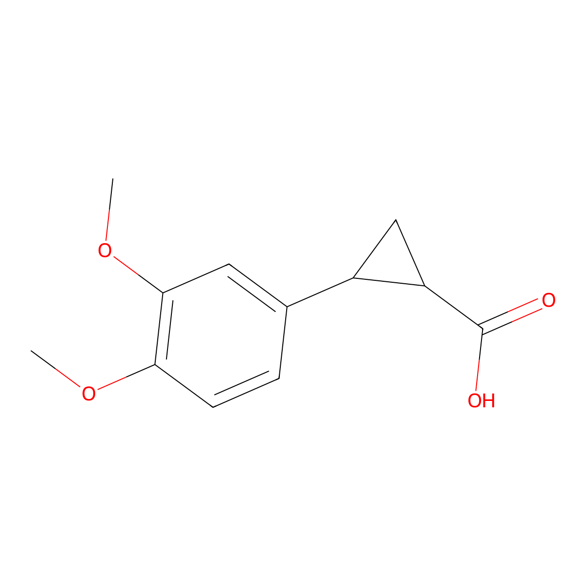 2-(3,4-Dimethoxyphenyl)cyclopropanecarboxylic acid molecular structure, CAS 77531-68-1