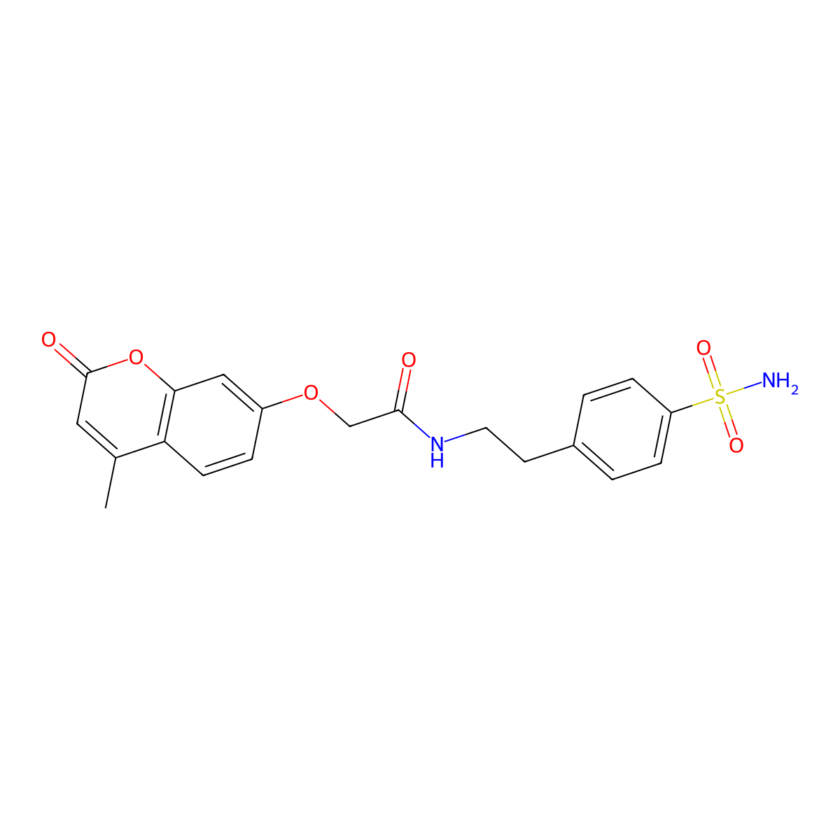 2-(4-methyl-2-oxochromen-7-yl)oxy-N-[2-(4-sulfamoylphenyl)ethyl]acetamide molecular structure, CAS 775310-00-4