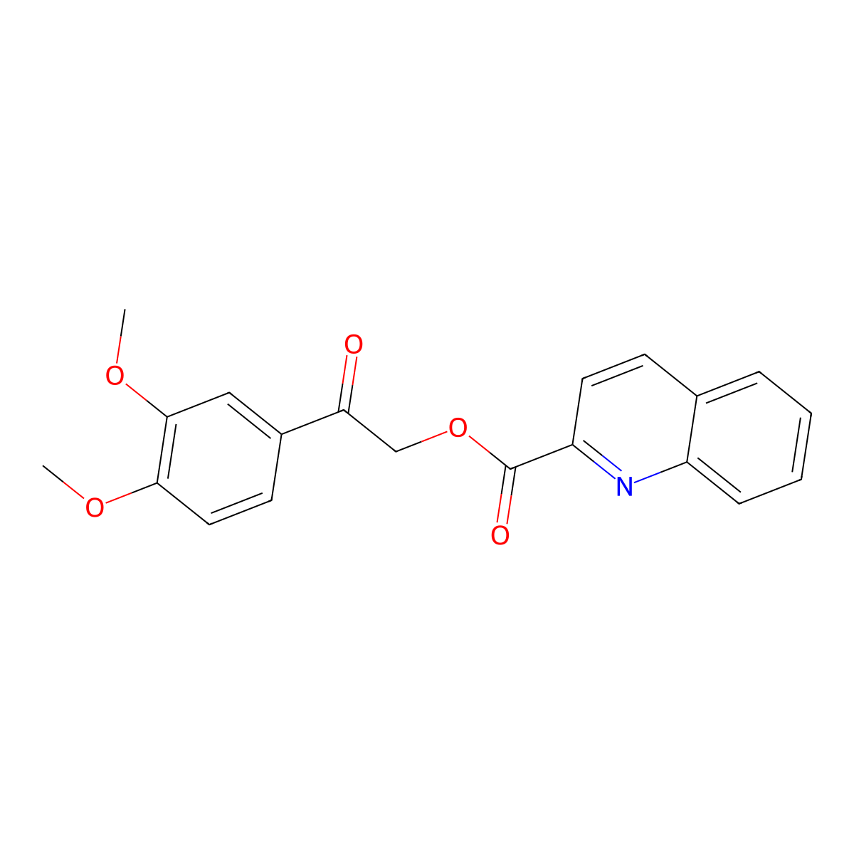 2-(3,4-Dimethoxyphenyl)-2-oxoethyl quinoline-2-carboxylate molecular structure, CAS 775311-57-4