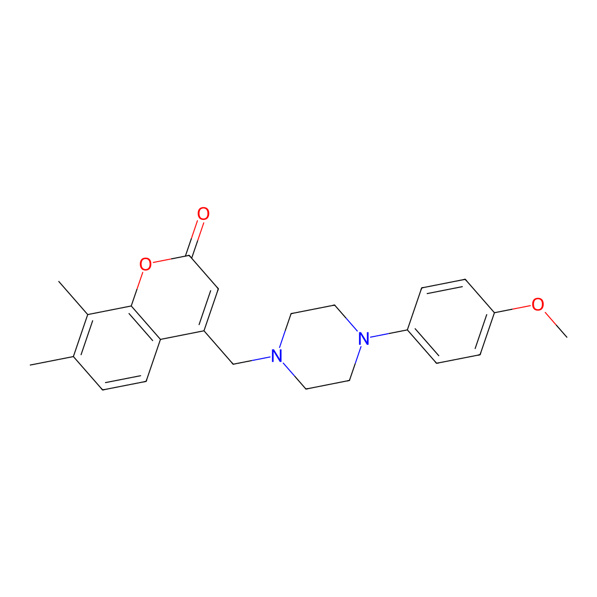 4-((4-(4-methoxyphenyl)piperazin-1-yl)methyl)-7,8-dimethyl-2H-chromen-2-one molecular structure, CAS 775312-10-2