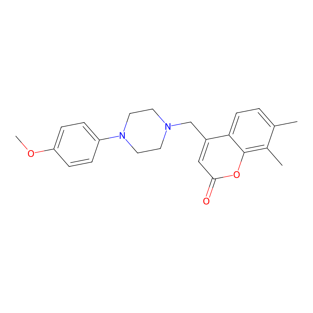 4-((4-(4-methoxyphenyl)piperazin-1-yl)methyl)-7,8-dimethyl-2H-chromen-2-one molecular structure, CAS 775312-10-2