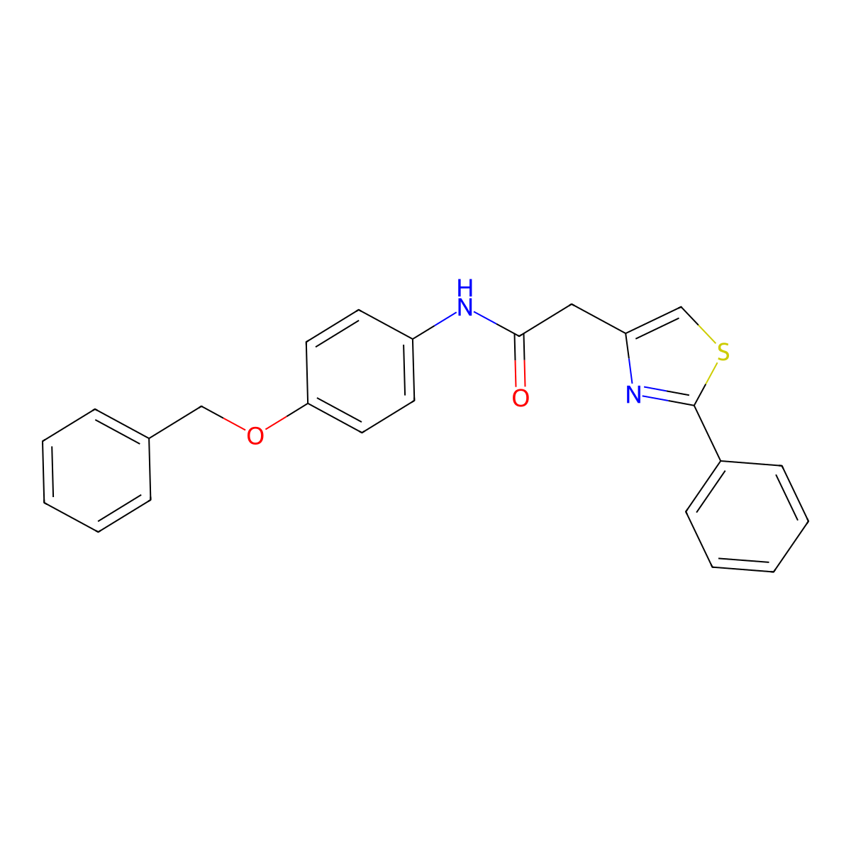 N-[4-(benzyloxy)phenyl]-2-(2-phenyl-1,3-thiazol-4-yl)acetamide molecular structure, CAS 775313-66-1