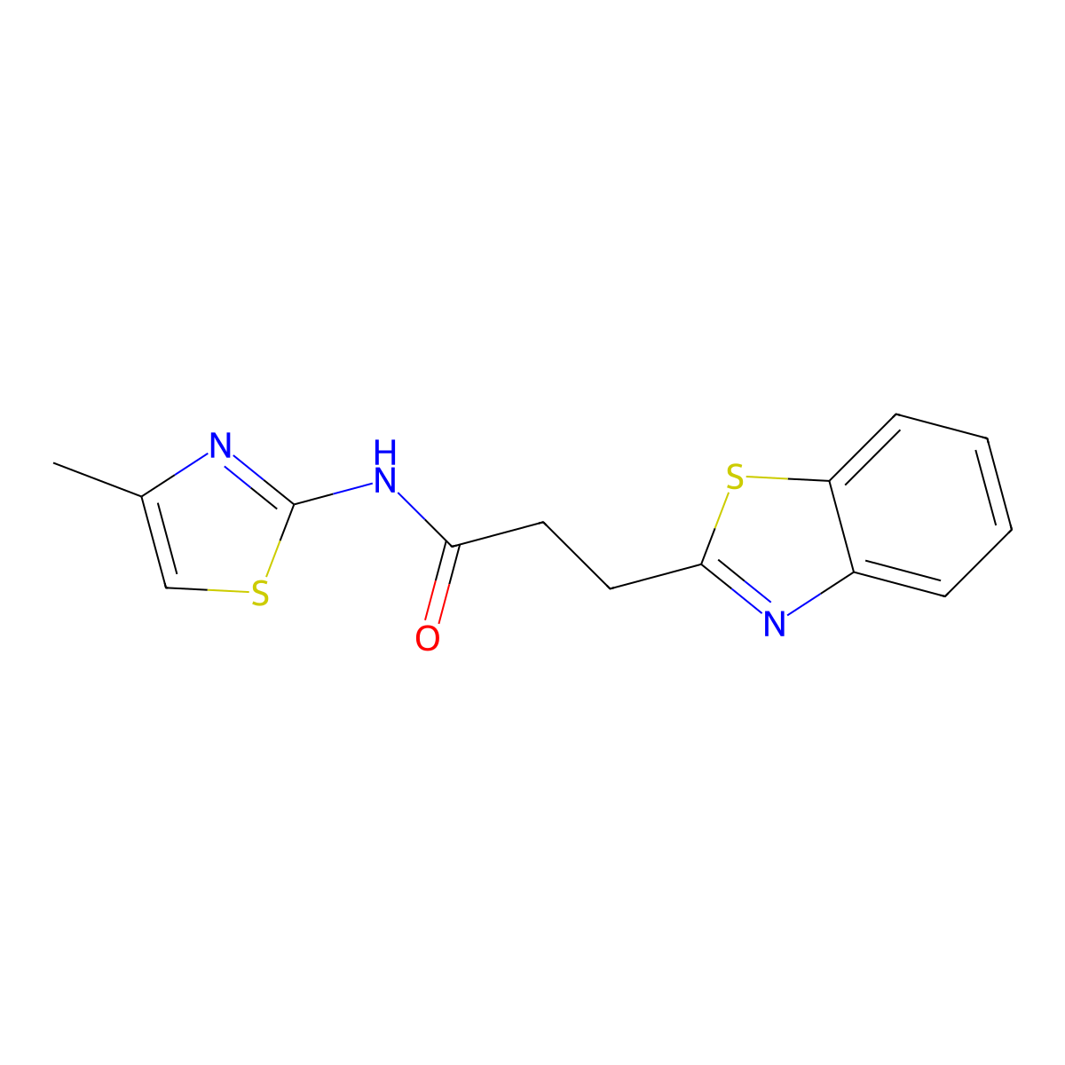 3-(1,3-benzothiazol-2-yl)-N-(4-methyl-1,3-thiazol-2-yl)propanamide molecular structure, CAS 775314-25-5