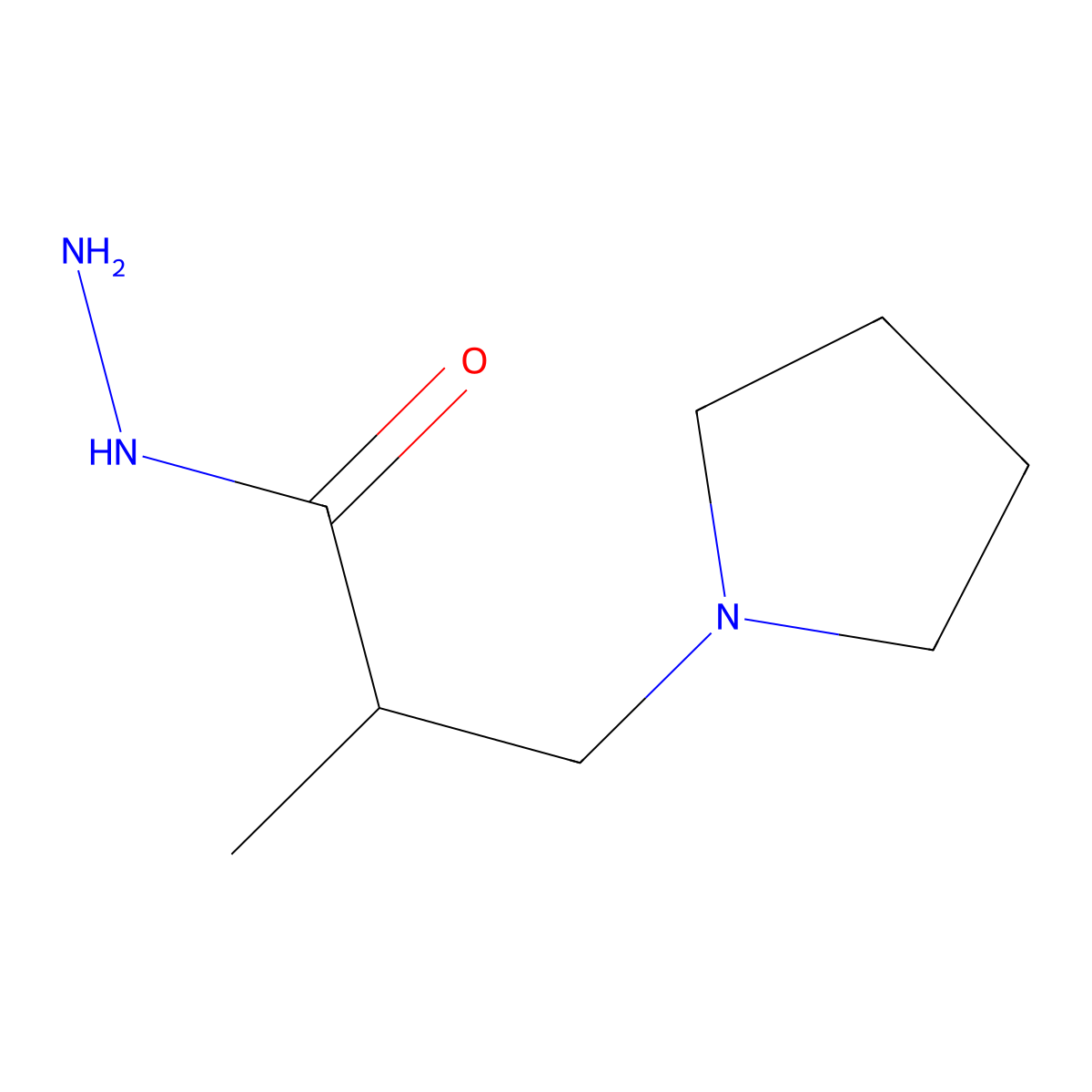 2-Methyl-3-(pyrrolidin-1-yl)propanehydrazide molecular structure, CAS 775314-81-3