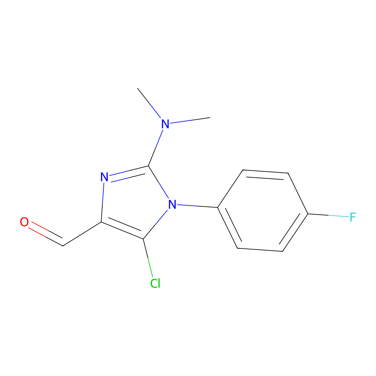 5-chloro-2-(dimethylamino)-1-(4-fluorophenyl)-1H-imidazole-4-carbaldehyde molecular structure, CAS 775314-88-0
