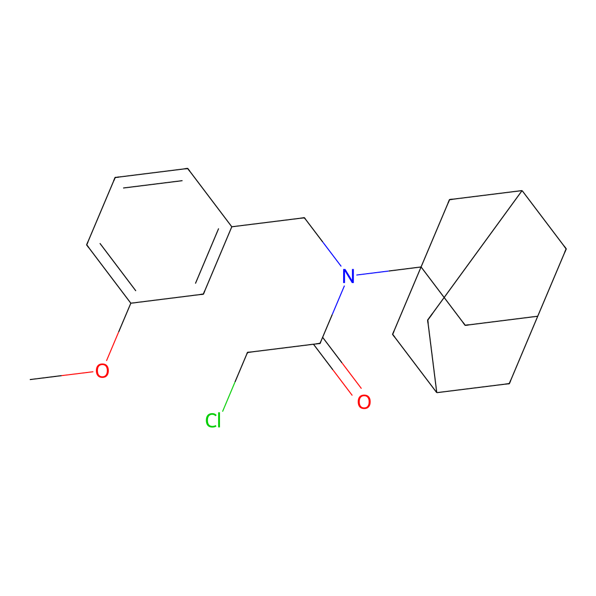 N-(adamantan-1-yl)-2-chloro-N-[(3-methoxyphenyl)methyl]acetamide molecular structure, CAS 775315-03-2