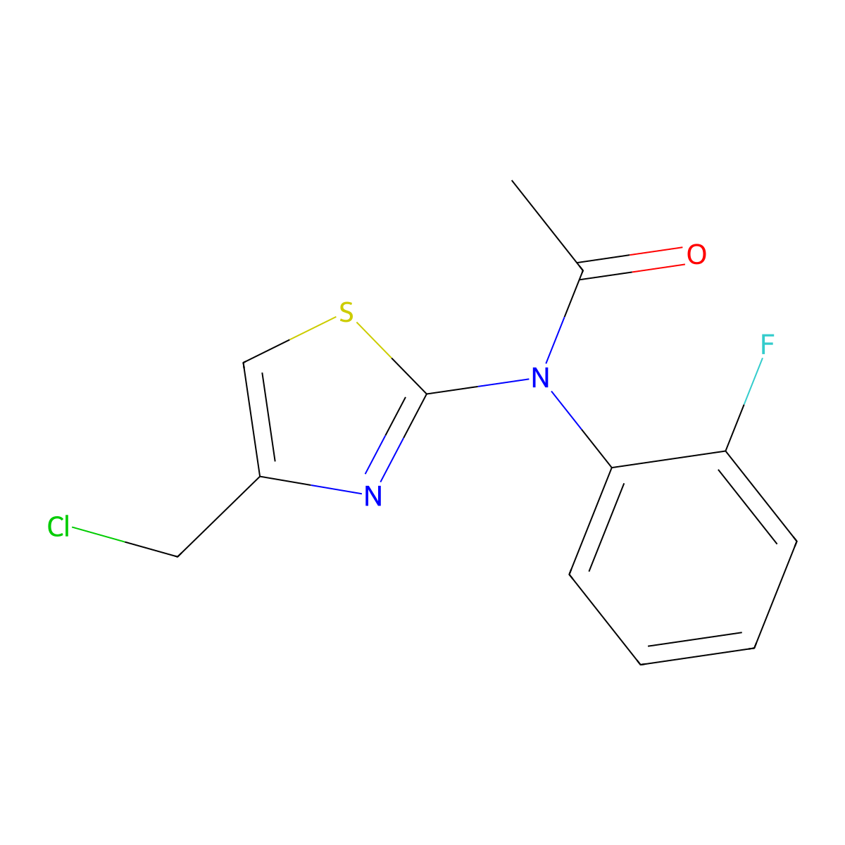 N-[4-(chloromethyl)-1,3-thiazol-2-yl]-N-(2-fluorophenyl)acetamide molecular structure, CAS 775315-15-6