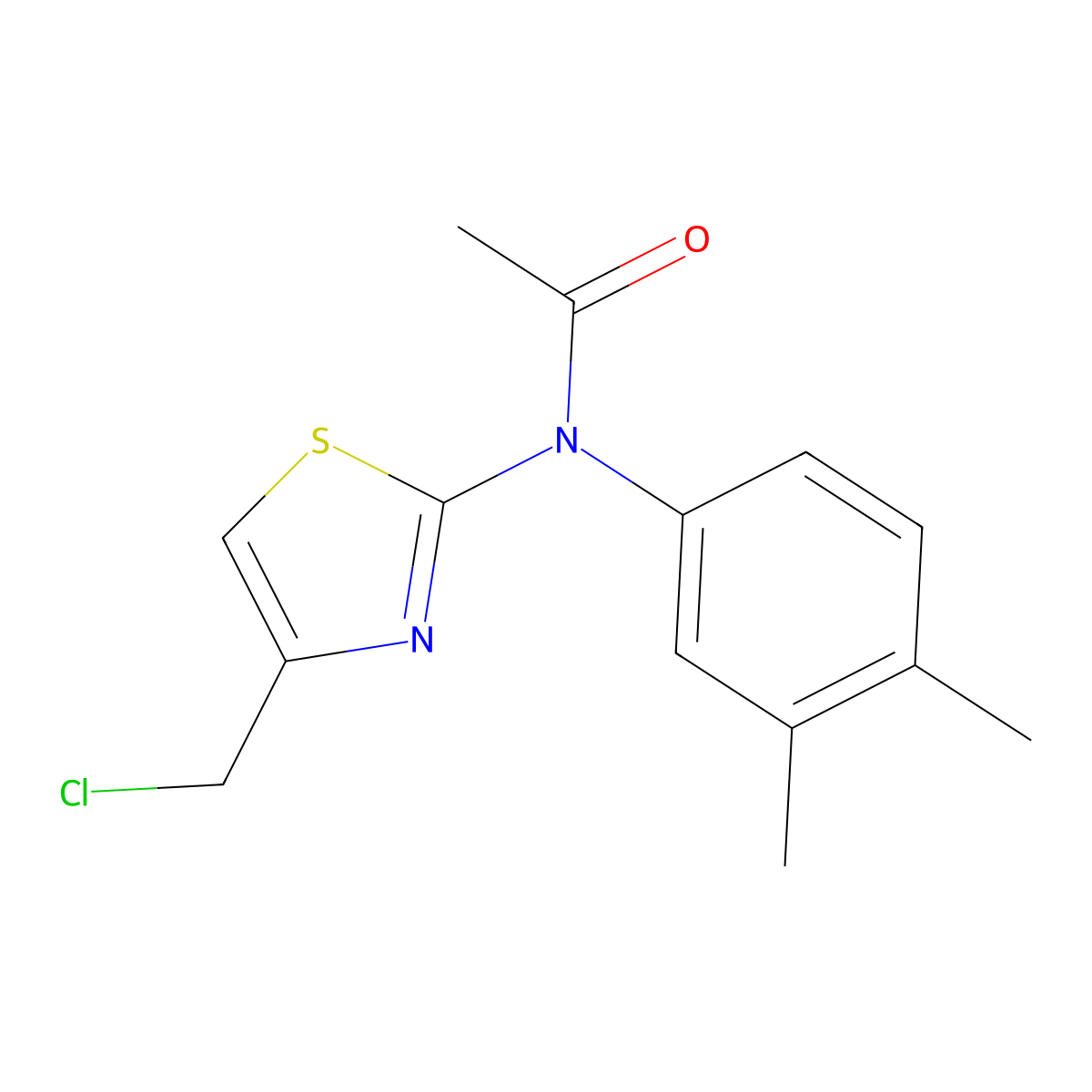 N-[4-(chloromethyl)-1,3-thiazol-2-yl]-N-(3,4-dimethylphenyl)acetamide molecular structure, CAS 775315-17-8