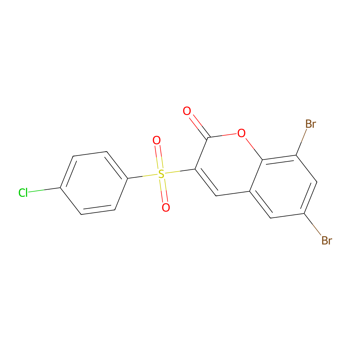 6,8-dibromo-3-[(4-chlorophenyl)sulfonyl]-2H-chromen-2-one molecular structure, CAS 775315-37-2
