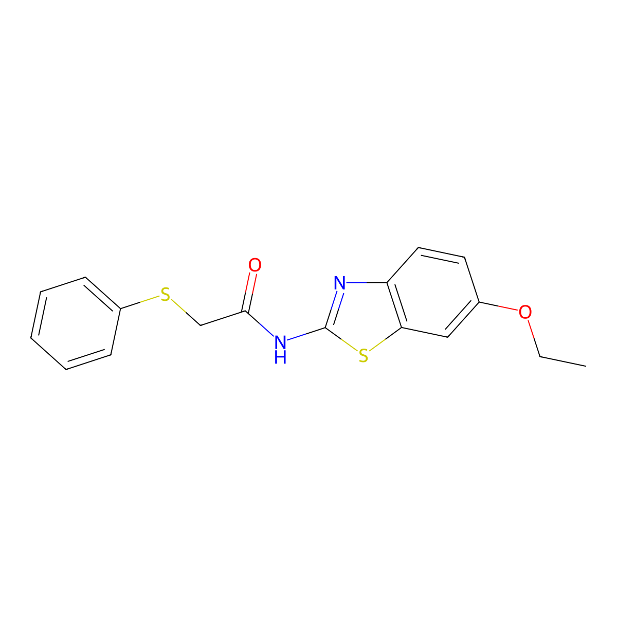 N-(6-ethoxybenzo[d]thiazol-2-yl)-2-(phenylthio)acetamide molecular structure, CAS 775316-97-7