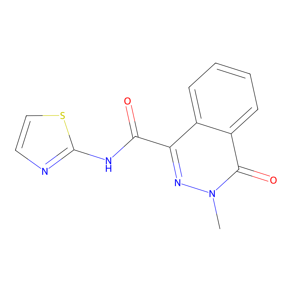 3-methyl-4-oxo-N-(thiazol-2-yl)-3,4-dihydrophthalazine-1-carboxamide molecular structure, CAS 775317-46-9