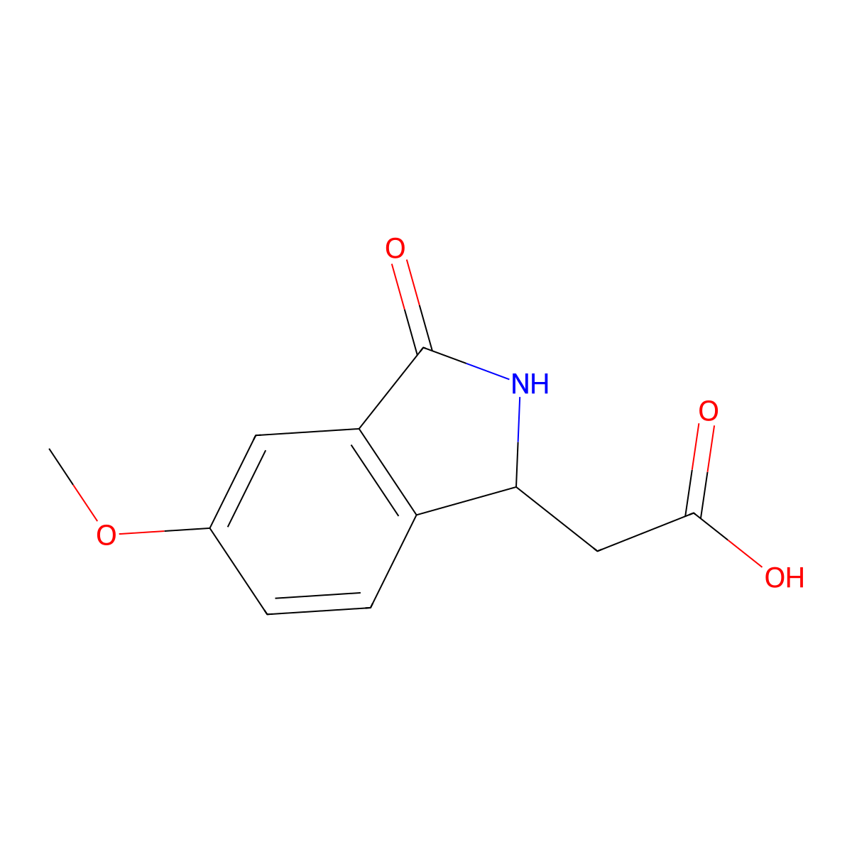 (5-Methoxy-3-oxo-2,3-dihydro-1H-isoindol-1-yl)acetic acid molecular structure, CAS 77532-72-0