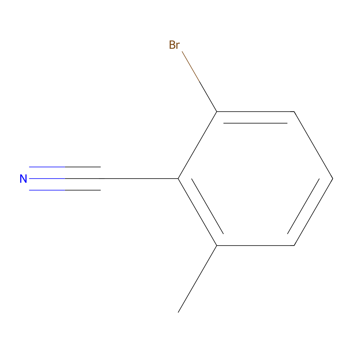 2-Bromo-6-methylbenzonitrile molecular structure, CAS 77532-78-6