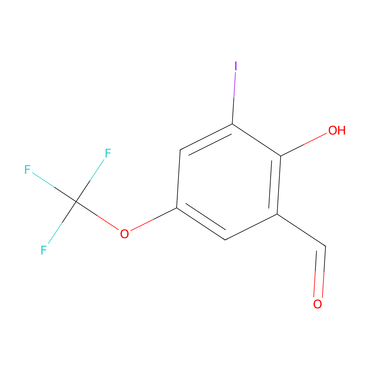 2-Hydroxy-3-iodo-5-(trifluoromethoxy)benzaldehyde molecular structure, CAS 775330-11-5