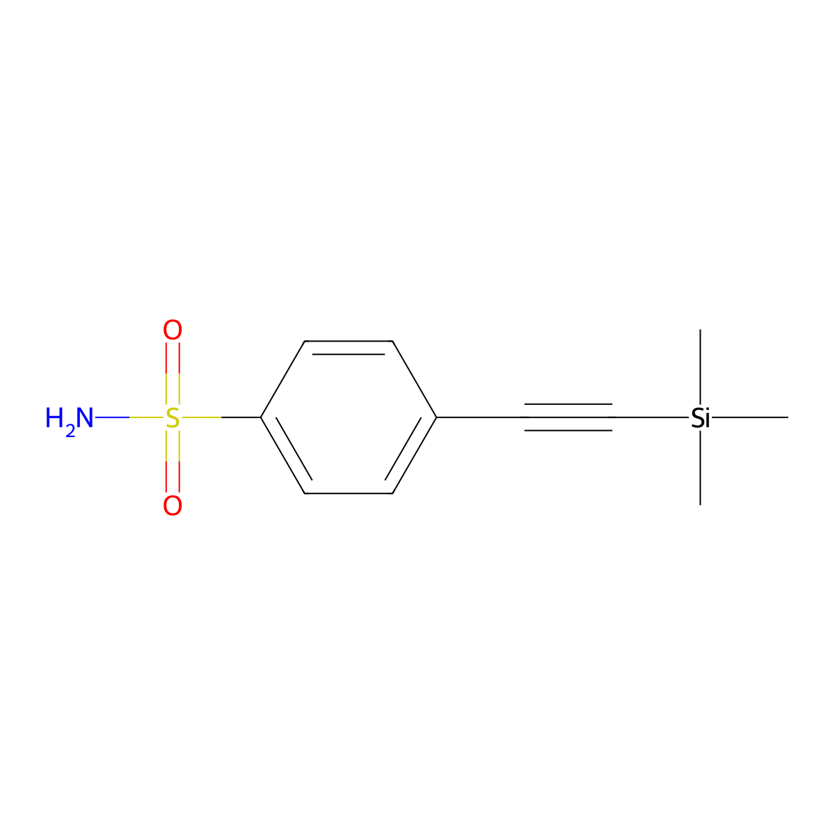4-((Trimethylsilyl)ethynyl)benzenesulfonamide molecular structure, CAS 775331-26-5