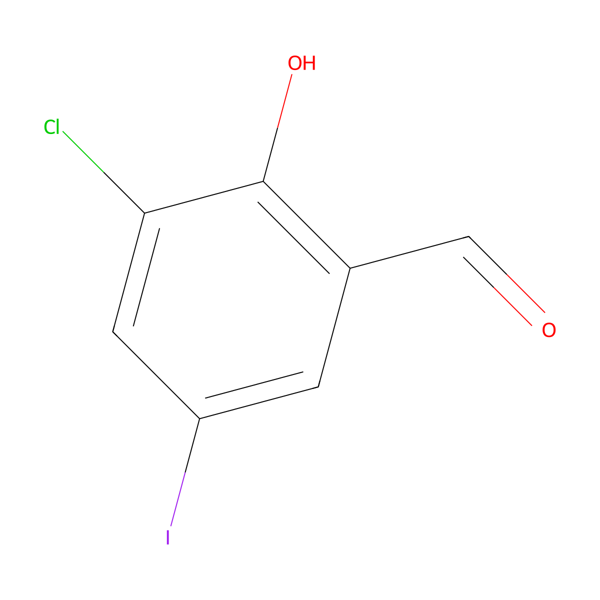 3-Chloro-2-hydroxy-5-iodobenzaldehyde molecular structure, CAS 775333-10-3