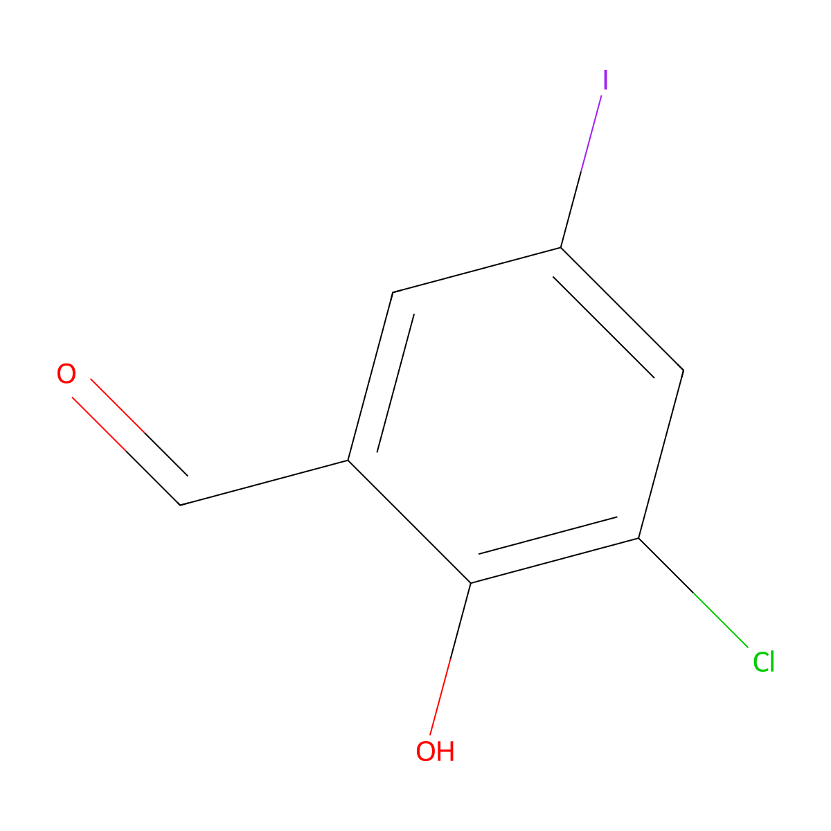3-Chloro-2-hydroxy-5-iodobenzaldehyde molecular structure, CAS 775333-10-3